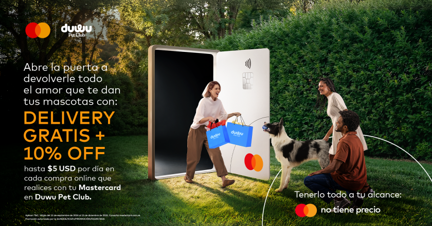 Mastercard y Duwu Pet Club ofrecen 10% de descuento en compras para usuarios de Mastercard Débito